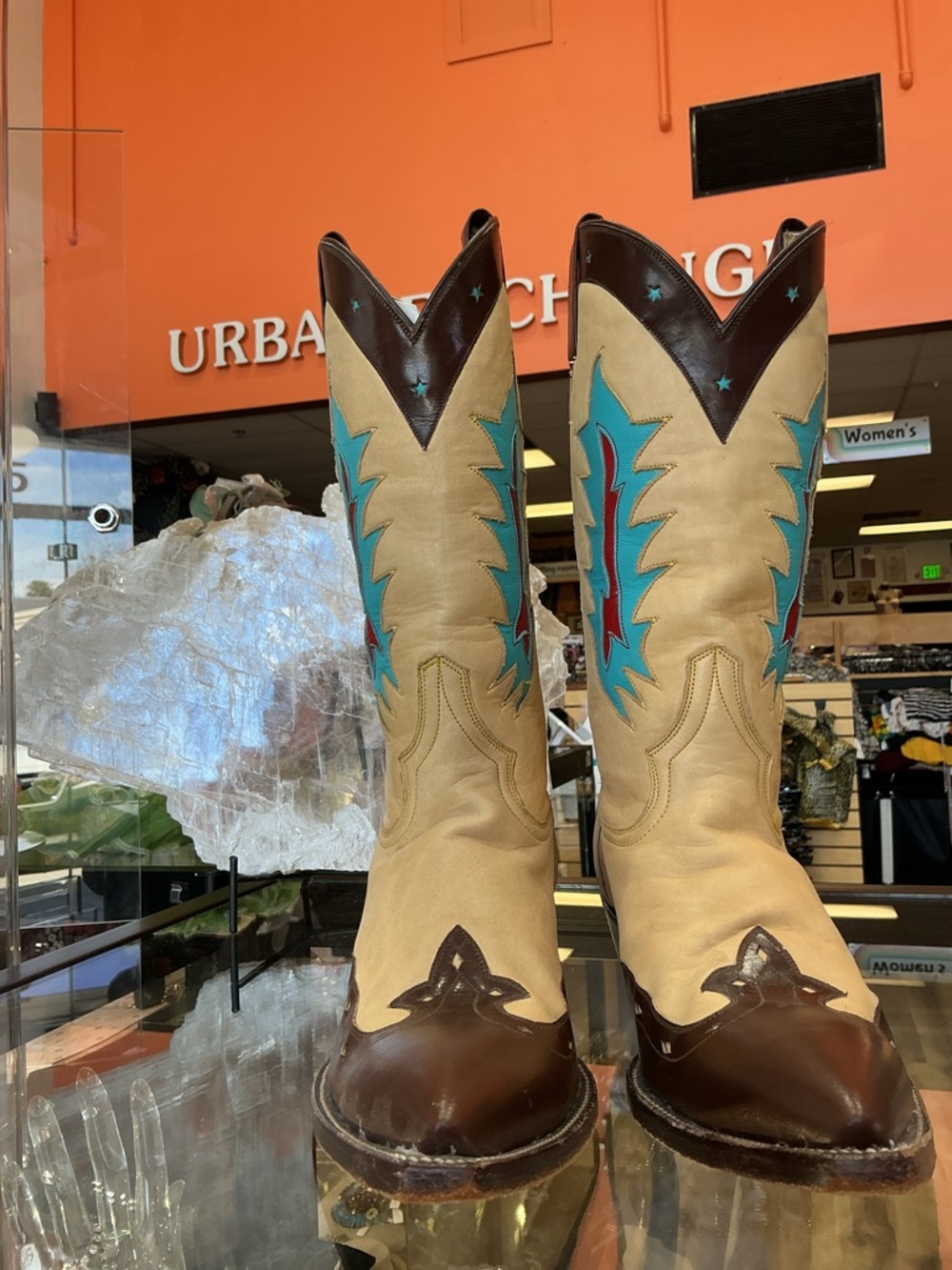 Rocketbuster Multicolor Cowboy Boots with Leather Embellishments - Picture 3 of 6
